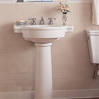 Retrospect 8 Inch Widespread Pedestal Sink Top and Leg Combination WHITE